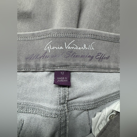 Gloria Vanderbilt, size 12 stretch jeggings. Gray. - Picture 3 of 7